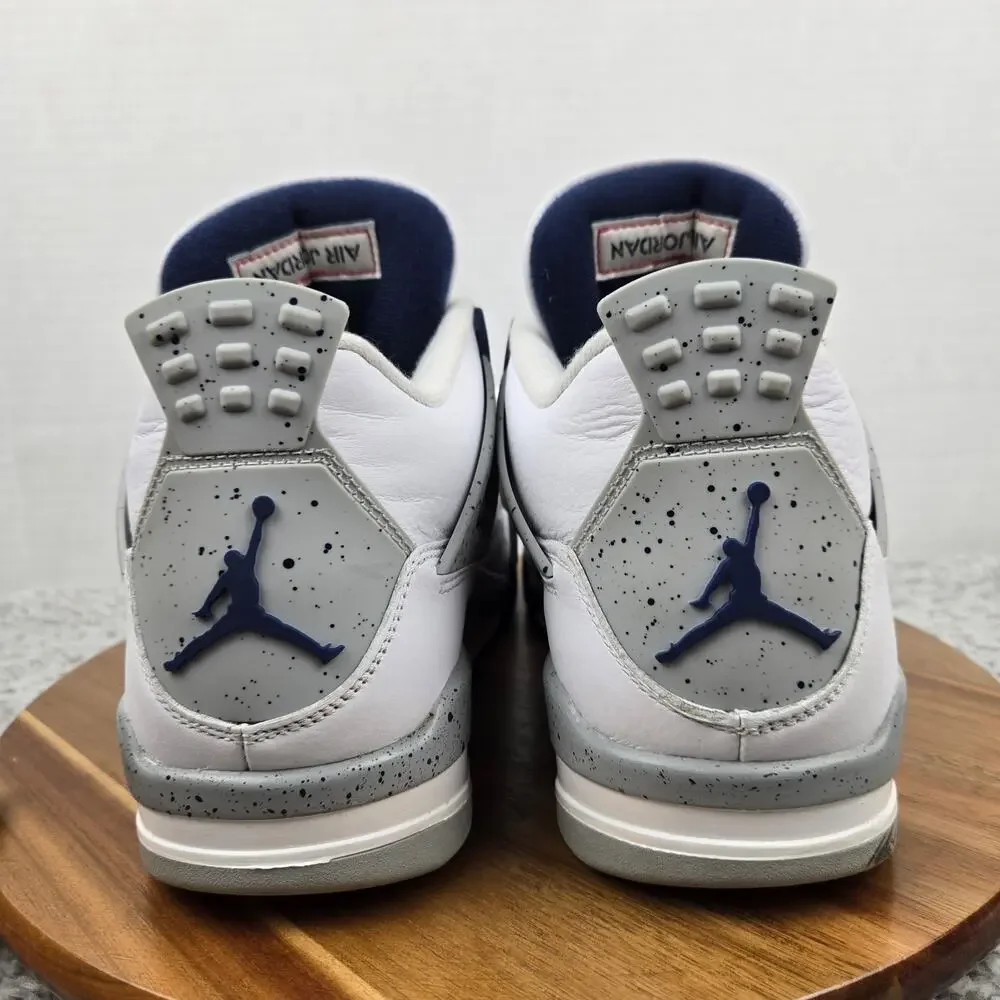 Jordan 4 Retro Mens 10 Midnight Navy White Casual Daily Sneaker DH6927-140